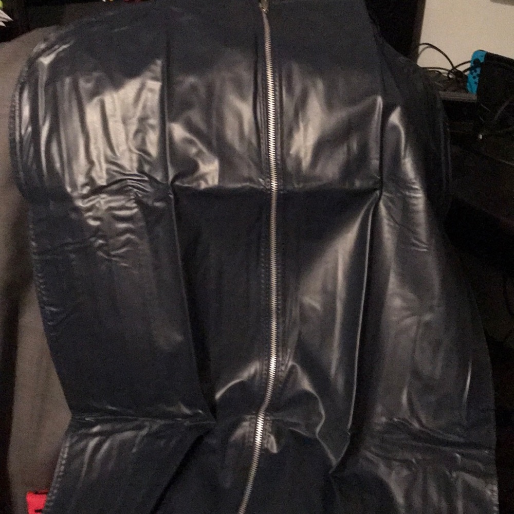 Navy blue suit zip up bag